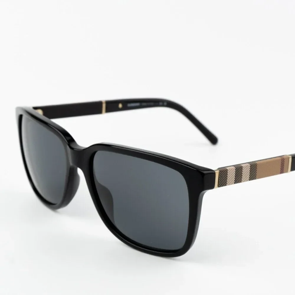 NEW Burberry BE4181 300187 Black Grey Square Unisex Sunglasses BE4181